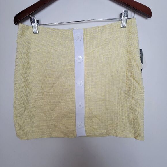 Modcloth The Day is Calling Mini Skirt Yellow Vintage Style Size 8 - Picture 2 of 7